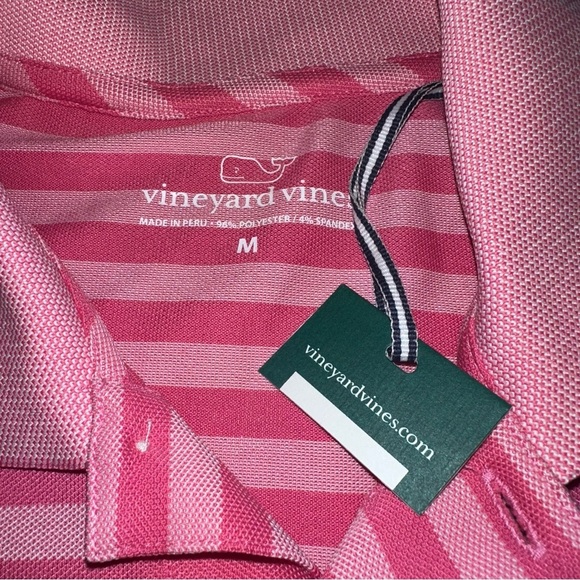 Vineyard Vines Pink Striped Polo Shirt - Picture 2 of 2